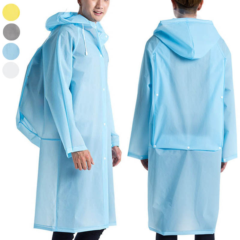 Cycling Gear In Rain - New Reusable Transparent EVA Long Raincoat