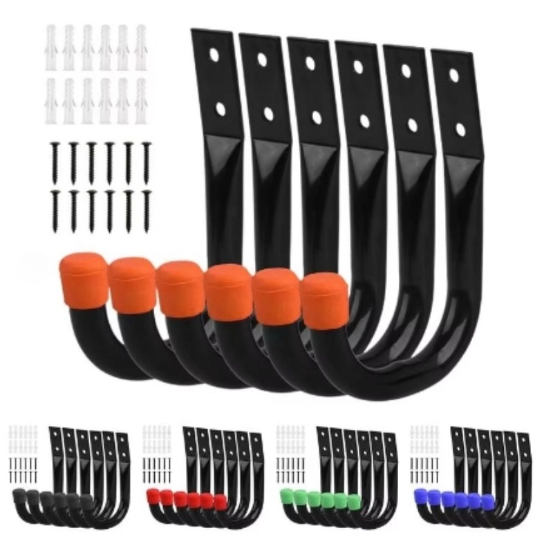 Cycling Gear Wall Hanger - 6PCS/Set Bike Wall Mount Hooks Bicycle