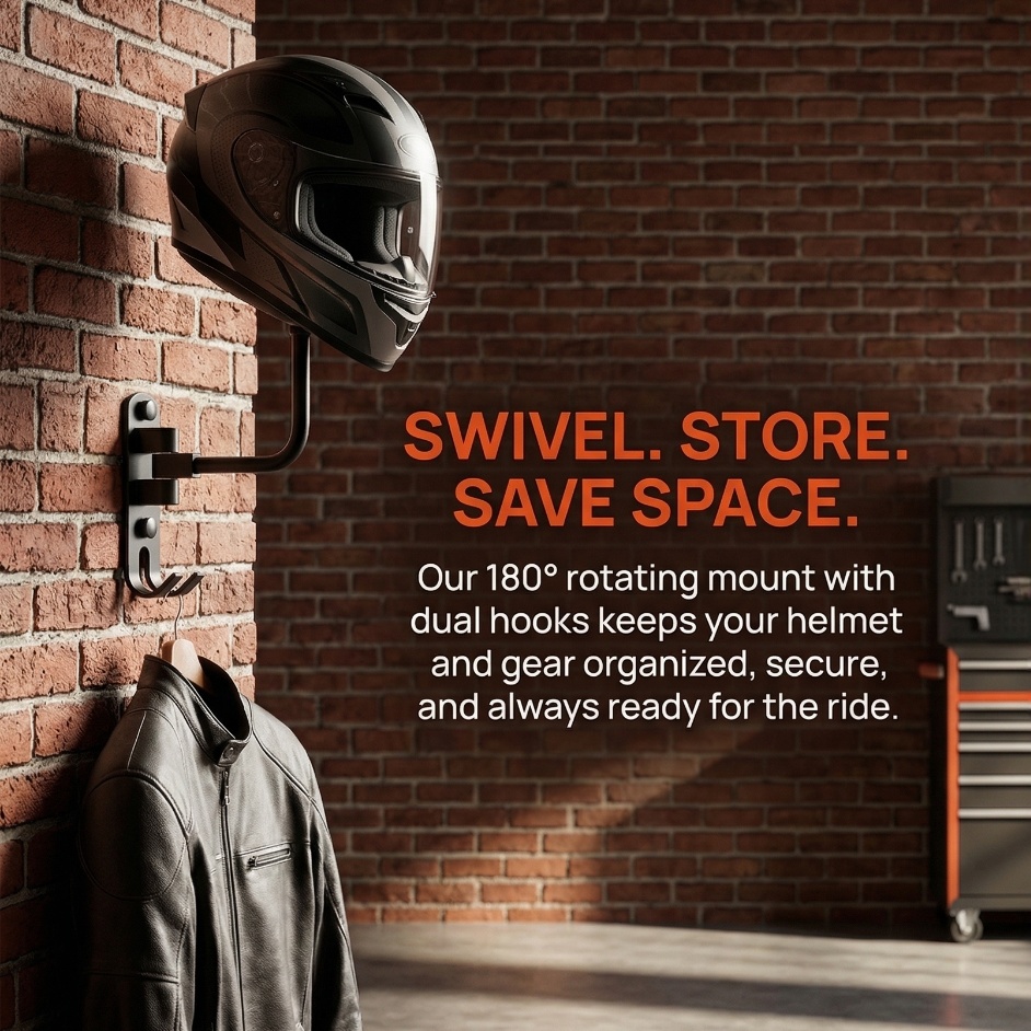 Cycling Gear Wall Hanger - Premium Aluminum Alloy Stainless Steel Helmet