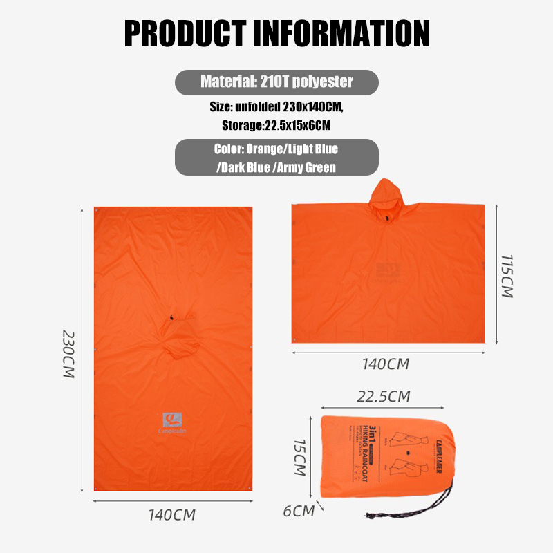 3-in-1 Lightweight Rain Poncho - Cycling Gear In Rain 评论和价格
