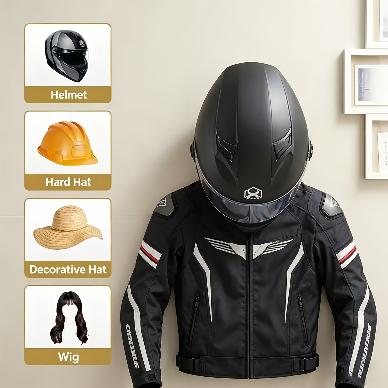 Motorcycle Helmet Holder Solid - Cycling Gear Wall Hanger 评论和价格
