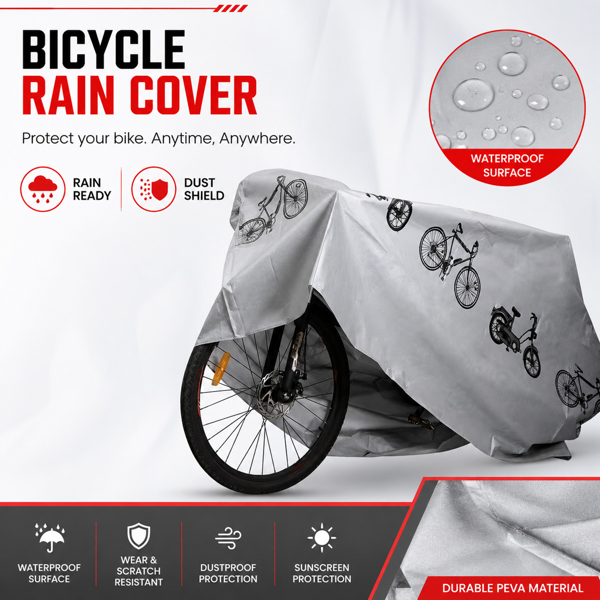 PINMOAP Universal Bicycle Rain - Cycling Gear In Rain 评论和价格
