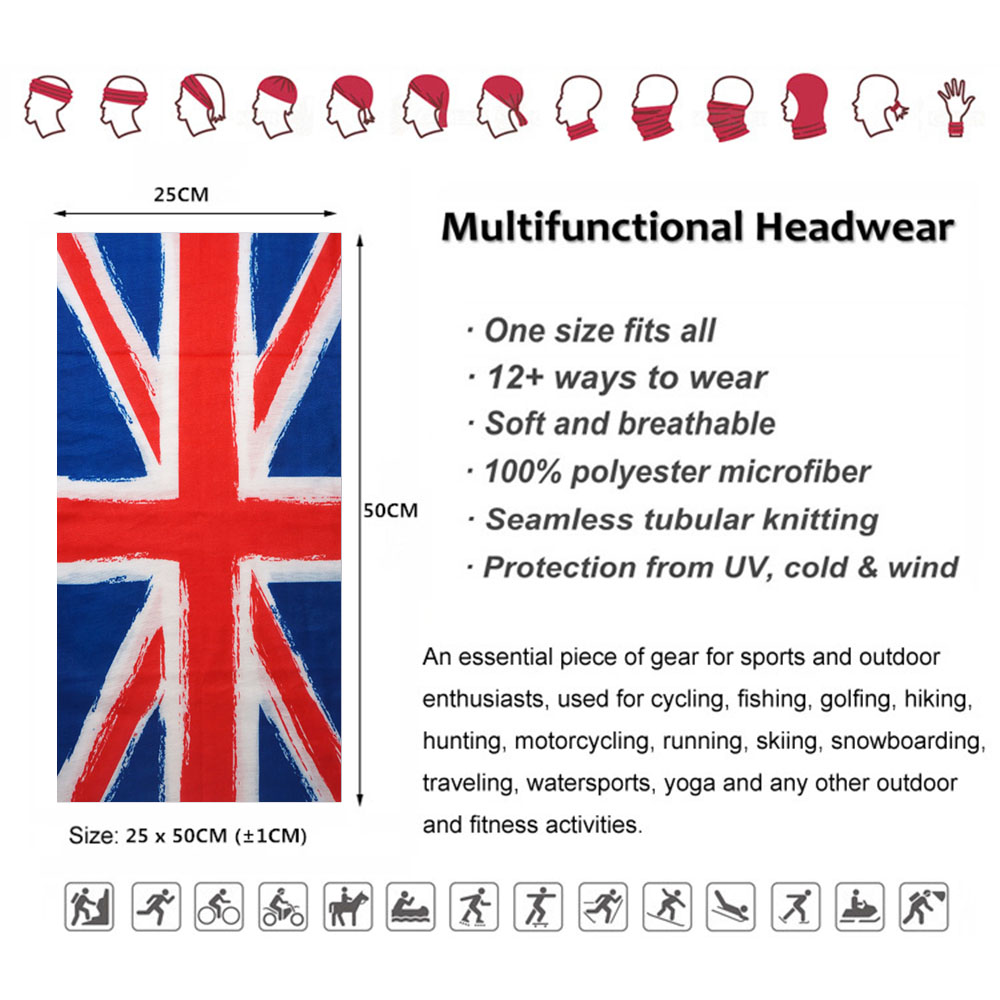 UK Union Flag Neck Tube Bandan - Cycling Gear Uk 评论和价格